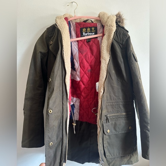 Women’s Kelsall Union Jack flag Barbour jacket  size U.S. 6 - Picture 1 of 7